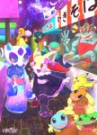 2017 absurd_res accessory alolan_dugtrio alolan_form ambiguous_anthro ambiguous_feral ambiguous_gender anthro apron asian_clothing biped blush blush_lines bow_ribbon braixen candy canid clothing cotton_candy cute_fangs dessert detailed_background digital_media_(artwork) digitigrade dipstick_tail dragonite east_asian_clothing emanata eye_contact eyes_closed fangs female female_anthro feral festival flower flower_in_hair food front_view froslass generation_1_pokemon generation_2_pokemon generation_3_pokemon generation_4_pokemon generation_6_pokemon generation_7_pokemon gengar group hair hair_accessory hair_bow hair_ribbon hand_fan hand_holding hi_res hyne_bi japanese_clothing japanese_description japanese_text kimono legendary_pokemon looking_at_another machamp mammal markings marshtomp mask mew_(pokemon) misdreavus night nintendo noodles object_in_tail outline pawpads pikachu pink_pawpads plant pokemon pokemon_(species) rear_view regional_form_(pokemon) ribbons side_view signature smile standing stick stick_in_tail tail tail_markings teeth text translated translated_description walking