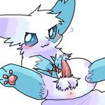  &#12417;&#12425;&#12382;&#12540;&#12414; ????? balls blue_eyes crotch_view hindpaw male nintendo paws penis pok&#233;mon pok&eacute;mon precum shiny_pok&#233;mon shiny_zangoose solo video_games zangoose 