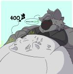 absurd_res anthro belly big_belly blob_body blobby blush digested digestion digestion_noises embarrassed eviltoaster eviltoaster05 femboy femboy_pred group hi_res kill_count machine male male_pred mass_vore multiple_prey overweight prey_outline protogen shy speech_bubble struggling struggling_prey text unknown_species unwilling_prey vore