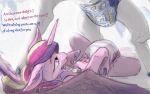 bodily_fluids clothed clothing confusion diaper dominant dominant_male duo english_text equid equine female feral fillyfables friendship_is_magic hasbro horn looking_at_another lying male male/female mammal my_little_pony mythological_creature mythological_equine mythology on_back pacifier princess_cadance_(mlp) saliva saliva_string shining_armor_(mlp) simple_background spread_legs spreading standing_over talking_to_another text training_pants unicorn wearing_diaper winged_unicorn wings