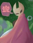 3:4 absurd_res anthro arachnid arthropod dialogue duo english_text female first_person_view greeting hi_res hollow_knight:_silksong hollow_knight_(franchise) hornet_(hollow_knight) kamino1 layer_red male male/female moss plant spider team_cherry text