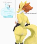 anthro areola beartic big_breasts big_butt black_nose blood bodily_fluids breasts butt cupcake2007 delphox duo ear_tuft english_text female female_anthro fur generation_5_pokemon generation_6_pokemon genitals gigi_(cupcake2007) grey_(cupcake2007) hi_res husband_and_wife male male/female married_couple multicolored_body multicolored_fur nintendo nipples nosebleed nude nude_anthro nude_female nude_male pokemon pokemon_(species) pokemorph red_nose tail text tuft two_tone_body two_tone_fur vulva white_body white_fur yellow_body yellow_fur