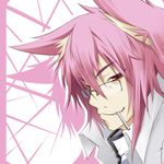  animal_ears blazblue candy cat_ears catboy food genderswap genderswap_(ftm) glasses kokonoe lollipop male_focus md5_mismatch pink_hair red_eyes solo wara@ 