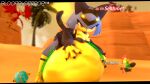 2026 3_fingers 3_toes 3d_(artwork) abdominal_bulge absurd_res accessory ambiguous_gender ambiguous_prey anthro anthro_pred belly big_belly big_breasts black_body black_ears black_fur bloated bloopblorppop blue_body blue_fur blue_hair blurred_background breasts cleavage clothed clothing digital_media_(artwork) dress feet felid feline female female_pred fingers fur furgonomics gold_(metal) gold_jewelry gurgle_(sound_effect) hair hi_res huge_belly hyper hyper_belly jewelry level_number lying mammal multicolored_body multicolored_fur narrowed_eyes neck_ring on_front onomatopoeia outside pal_(species) pal_sphere palm_tree palworld paws plant pocketpair pseudo_clothing pupils red_eyes ring rumbling_stomach sekhmet_(pal) short_hair slit_pupils solo sound_effects source_filmmaker_(artwork) tail tail_accessory tail_jewelry tail_ring text tocotoco toes tree vore yellow_body yellow_fur