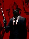  ?? ^69 anthro canine gun male mammal necktie pose ranged_weapon silencer skull solo standing suit weapon wolf 