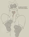 3_toes anthro black_feet blush bodily_fluids bouncywild bow_accessory breasts clusterful dialogue dot_eyes ear_piercing ear_ring english_text feet female fluffy foot_fetish foot_play footjob front_view genital_fluids genitals haplorhine heartless hi_res kingdom_hearts mammal monkey monkey_ears monkey_tail monochrome mouthless penile penis penis_tip piercing precum primate ring_piercing sex shadow_creature simple_eyes sketch solo square_enix steamy_feet sweat sweaty_feet text tickling tickling_genitalia tickling_penis toes verbal_teasing