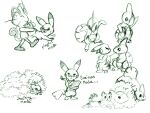 2012 4:3 aural_(gauntletspirit) clipboard curled_tail domestic_cat duo english_text eyes_closed eyewear felid feline felis food fruit gauntletspirit generation_1_pokemon generation_2_pokemon glasses graphite_(artwork) hiding holding_clipboard holding_food holding_fruit holding_object inner_ear_fluff kero-chu larvitar mammal meowth multicolored_ears nintendo paws pikachu plant pmd-explorers pokemon pokemon_(species) shrub smile solo tail text traditional_media_(artwork) tuft two_tone_ears