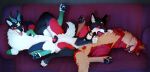 2026 absurd_res angel_(velvetvlade) animal_genitalia animal_penis animal_vulva anthro anthro_on_feral anthro_penetrated ass_to_ass balls bandage bandaged_leg bestiality black_body black_fur black_nose black_pawpads blue_eyes blue_pawpads blush canid canine canine_genitalia canine_penis canine_vulva canis claws clitoris collar colored countershade_face countershade_torso countershading detailed_background digital_drawing_(artwork) digital_media_(artwork) domestic_dog erection eyes_closed female female_penetrated feral feral_penetrating feral_penetrating_anthro front_view fur furniture genitals group group_sex hi_res inside intraspecies intraspecies_bestiality keda_(yipsky) knot knot_root knotted_penis knotting looking_pleasured lying male male/female male_penetrating male_penetrating_female mammal markings nauticalcanine on_side open_mouth pawpads penetration penile penile_penetration penis red_body red_eyes red_fur red_markings reverse_doggystyle sex shaded sofa striped_markings stripes tan_body tan_fur threesome tongue tongue_out trio vaginal vaginal_knotting vaginal_penetration vulva wallpaper watermark white_body white_fur white_markings