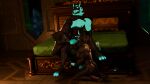 16:9 3_toes 3d_(artwork) 4k absurd_res anthro balls bed black_body black_nipples blender_(artwork) blender_cycles_(artwork) bodily_fluids canid canine canis cerberus_(fortnite) digital_media_(artwork) domestic_dog double_fellatio double_oral epic_games feet fellatio fortnite fortnite:_battle_royale furniture genitals green_body green_eyes green_nipples group hi_res male male/male mammal masturbation muscular muscular_anthro muscular_male nipples oral penile penis saliva sex sloppy_blowjob spirit(paw) square_crossover stroking_penis toes tongue tongue_out trio widescreen