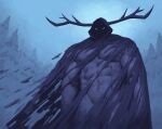 2025 2_horns abs anthro antlers biceps big_muscles black_and_blue blue_monochrome cloak clothed clothed_anthro clothed_male clothing deer digital_drawing_(artwork) digital_media_(artwork) forest_background front_view fur head_horn hi_res horn huge_muscles kingarthur_i male male_anthro mammal monochrome muscular muscular_anthro muscular_male nipples outside pecs portrait shadowed_face solo three-quarter_portrait topwear torn_clothing torn_topwear