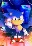 2022 absurd_res anthro black_eyes black_nose blue_body blue_ears blue_quills classic_sonic classic_sonic_(universe) closed_smile clothing countershading eggman_logo electronics eulipotyphlan footwear gloves handwear hedgehog hi_res holding_ring male mammal monitor mouth_closed multicolored_clothing multicolored_footwear multicolored_shoes red_clothing red_footwear red_shoes ring sega shoes smile sonic_the_hedgehog sonic_the_hedgehog_(series) tan_arms tan_body tan_countershading tan_inner_ear tan_skin two_tone_clothing two_tone_footwear two_tone_shoes white_clothing white_footwear white_gloves white_handwear white_shoes xochibunsai