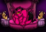 2024 4_fingers antonblast bedroom bedroom_eyes belly big_belly big_chin big_grin black_horn black_sclera black_wings bust_statue chin clothing demon demon_humanoid digital_drawing_(artwork) digital_media_(artwork) fingers firealpaca_(artwork) first_person_view full-length_portrait gradient_background hi_res horn humanoid latex latex_clothing latex_panties latex_underwear male male_humanoid membrane_(anatomy) membranous_wings myztikspiral narrowed_eyes panties pillar pinup portrait pose pupils purple_background purple_bed red_body red_skin satan_(antonblast) seductive simple_background smile smiling_at_viewer solo spade_tail tail teeth underwear wings yellow_pupils yellow_teeth