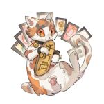 :3 absurd_res ambiguous_gender bell bell_collar brown_body brown_fur calico_cat collar domestic_cat felid feline felis feral feralized fur gtbherbstc hi_res jingle_bell jingle_bell_collar koban_(coin) mammal mike_goutokuji orange_body orange_eyes orange_fur pawpads solo tail touhou white_body white_fur