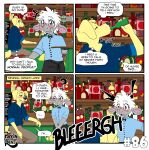 absurd_res alpha_channel anthro ariesartist bar bartender ben_(ariesartist) blue_clothing blue_eyes blue_hoodie blue_topwear border bovid canid canine caprine clothed clothed_anthro clothed_female clothed_male clothing comic daisy_(ariesartist) dialogue drinking_beer drunk english_text eyewear female floppy_ears fully_clothed fully_clothed_anthro fully_clothed_female fully_clothed_male glasses hi_res hoodie humor logo looking_at_another male mammal panel_symmetry relatable sheep sitting slice_of_life speech_bubble substance_intoxication text thought_bubble topwear transparent_border vomiting vomiting_on_ground waiter wearing_glasses