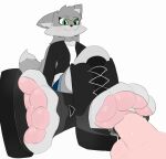 anthro between_feet black_clothing black_jacket black_topwear bodily_fluids bottomwear canid canine clothing clusterful cum cum_in_shoe cum_on_feet denim denim_bottomwear denim_clothing denim_shorts dipstick_tail duo erection feet female fluffy foot_fetish foot_play footjob footwear fox genital_fluids grin hi_res human jacket male male/female mammal markings one_sock one_sock_on orgasm paw_flower pawpads paws sex shoe_fetish shoe_on_penis shoejob shoes shorts shy smile smug sweat sweaty_feet tail tail_markings toeless_footwear toeless_shoes toes topwear