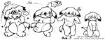 absurd_res ambiguous_gender animal_humanoid animefication anthro breasts canid canid_humanoid canine canine_humanoid canis coyote coyote_humanoid duo english_text featureless_breasts female gender_transformation genitals hi_res humanoid interrobang mammal mammal_humanoid monochrome ntf_transformation petday simple_background text toony transformation vulva white_background