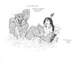 5_toes accessory animal_head animal_humanoid barely_visible_nipples biceps breasts brush duo eyes_closed feather_in_hair feet felid female for_a_head fur hair hair_accessory holding_brush holding_object human humanoid humanoid_feet jaguar julia_chang king_(tekken) laugh looking_at_another loose_feather male mammal markings monochrome muscular muscular_humanoid muscular_male navel nipples open_mouth open_smile pantherine pecs plantigrade scrub_brush scrubbing sharp_teeth simple_background sketcher92 smile spots spotted_body spotted_fur suds teeth tekken tickle_fetish tickling tickling_feet toes whiskers white_background