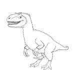 3_fingers 3_toes absurd_res alpha_channel ark_survival_(series) black_and_white dinosaur erection feathered_dinosaur feathered_scalie feathers feet feral fingers folti genitals hi_res horn line_art looking_at_viewer male monochrome penis prehistoric_species reptile saurischian scalie simple_background solo standing tapering_penis theropod toes transparent_background tyrannosauroid yutyrannus