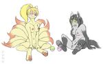  anthro breasts canine clitoris cum duo female fox glowing glowing_eyes hyena hypnosis kitsune mammal mightyena mind_control multiple_tails ninetales nintendo nipples pok&#233;ball pok&#233;mon pok&#233;morph pok&eacute;ball pok&eacute;mon pussy pussy_juice tail video_games zunu-raptor zunu_raptor 