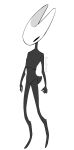 anthro arthropod butt cranestring828 digital_drawing_(artwork) digital_media_(artwork) featureless_chest featureless_crotch female flat_chested hi_res hollow_knight_(franchise) hornet_(hollow_knight) line_art monochrome narrowed_eyes nude on_ground segmented_body signature simple_background solo source_request standing tail team_cherry unavailable_at_source