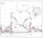 ambiguous_gender anonymous_artist anthro ass_up butt butt_focus clean_diaper clothed clothing cutaway diaper digital_media_(artwork) domestic_cat felid feline felis fur hair hi_res luster_(luckyluster) mammal rear_view sketch smile solo tail treasure_chest wearing_diaper