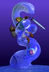  absurdres boots hat highres link male male_focus master_sword morpha nintendo ocarina_of_time official_art shield sword tentacle tentacles_on_male the_legend_of_zelda the_legend_of_zelda:_ocarina_of_time water weapon 