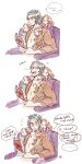  babysitter book child commentary english_commentary fire_emblem fire_emblem:_three_houses garbagebird highres holding holding_book reading seteth_(fire_emblem) yawning 