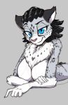 2026 5_fingers adira_riftwall anthro arm_tuft bedroom_eyes big_breasts black_hair blue_eyes breasts bust_portrait chest_tuft dreadlocks elbow_tuft featureless_breasts felid female fingers fur gndthr323 grey_background grey_body grey_fur hair hi_res keidran lying mammal markings multicolored_body multicolored_fur narrowed_eyes neck_tuft nude nude_anthro nude_female on_front pantherine pink_nose portrait seductive simple_background smile snow_leopard solo spots spotted_body spotted_fur tuft two_tone_body two_tone_fur twokinds white_body white_fur