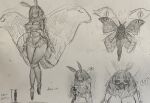 anthro arthropod clothed clothing duo female female_pred height_comparison hi_res human imminent_vore insect lepidopteran macro male male/female male_prey mammal mandibles micro moth open_mouth sirwhiffalot size_difference surprised teeth third-party_edit thought_bubble wings