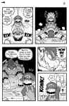 2021 2_horns ?_block ayyk92 big_nose bowser bowsette_meme breasts cleavage clothed clothing collar comic crown dialogue dress duo english_text eyebrows facial_hair female footwear hair hat headgear headwear hi_res horn human koopa male mammal mario mario_bros meme monochrome mustache nintendo overalls ponytail scalie shell shirt shoes short_hair spiked_collar spiked_shell spikes spikes_(anatomy) star super_crown text thick_eyebrows topwear turtle_shell