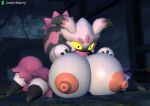 2026 3_fingers 3d_(artwork) anthro arachnid areola arthropod arthropod_abdomen big_areola big_breasts black_body black_fur blurred_background breasts crabofgarry digital_media_(artwork) dipstick_ears ear_markings exhausted featureless_feet feet female female_anthro fingers fur fur_markings garry's_mod glistening glistening_breasts hand_on_breast hi_res huge_breasts lying markings mineshaft mouthless multi_leg multi_limb multicolored_body multicolored_ears multicolored_fur nipples on_front pal_(species) palmorph palworld pink_areola pink_body pink_fur pink_nipples pocketpair purple_body purple_fur solo spider tarantriss wire