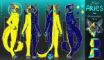 absurd_res anthro blue_body blue_eyes blue_tongue bovid caprine constellation constellation_markings cosmic_fur deuzear english_text feet front_view fur genitals grey_body hi_res horn hybrid knot male mammal model_sheet mouth_shot open_mouth pawpads paws penis rear_view sheep shtein side_view slit_penis solo space standing star submissive tail teeth text toes tongue tongue_out yellow_body yellow_fur