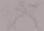 abdominal_bulge anthro belly big_belly blitzit burping character_request clash_of_clans dragon hi_res horn male male_pred multiple_prey mythological_creature mythological_scalie mythology open_mouth reptile rumbling_stomach same_size_vore scalie solo struggling struggling_prey vore wings