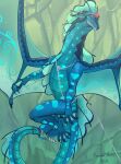 2021 absurd_res accessory ambiguous_gender claws coral_(wof) crown dragon ear_piercing ear_ring european_mythology feral fin furgonomics headgear hi_res horn horn_accessory leash markings mythological_creature mythological_scalie mythology open_wings piercing ring_piercing scalie seawing_(wof) solo suntropikl tail tail_accessory tiara western_dragon wings_of_fire