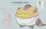 anthro autism beanie belly big_belly big_breasts bottomwear breasts brown_body brown_fur bulge clothing duo english_text erection erection_under_clothing eyes_closed fat_upper_pubic_area female fur grey_background grey_body hair hat headgear headwear hi_res homestuck huge_belly huge_breasts male mammal morbidly_obese morbidly_obese_anthro morbidly_obese_female ms_paint_adventures nerd obese obese_anthro obese_female overweight overweight_anthro overweight_female pillowknight procyonid profanity raccoon red_clothing red_hat red_headwear reference_inset short_hair side_slit simple_background skirt tail text text_on_top_of_text translucent_text vogue_(whiteraff) weight_gain white_bottomwear white_clothing white_skirt whiteraff yapping
