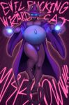 absurd_res anthro barefoot belly belly_expansion big_belly bulge clothing digitigrade domestic_cat electricity electricity_manipulation elemental_manipulation energy energy_ball expansion exposed_shoulder fantasy feet felid feline felis flying fur glowing glowing_eyes hat headgear headwear hi_res levitation magic magic_user male mammal margyyn34 max_(margyyn34) meme_pose midriff navel neon_lights pecs pointy_hat powerful pregnant pregnant_anthro pregnant_male purple_background purple_body purple_clothing purple_fur robe simple_background solo sparkles storm suspended_in_air tail text thick_thighs thong thong_straps underwear white_eyes windblown_clothing wizard_hat wizard_robe