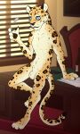 2025 3_toes 4_claws 4_fingers abs animal_genitalia anthro arm_markings balls biped black_body black_claws black_ears black_eyes black_fur black_markings black_nose black_spots blinds blue_sclera bottle brown_body brown_fur brown_markings brown_pawpads brown_spots chair cigarette claws coin coin_flip container delve_into_pawssion desk detailed_background digital_media_(artwork) feet felid feline finger_claws fingers front_view fur furniture genitals hand_on_desk head_markings hi_res hybrid inside jaguar leopard looking_at_viewer lucier_(meraence) male male_anthro mammal markings meraence multicolored_body multicolored_fur navel nude nude_anthro nude_male pantherine paper pawpads sheath smile smiling_at_viewer smoking smoking_cigarette snout solo spots spotted_arms spotted_body spotted_fur spotted_head spotted_markings spotted_tail standing table tail tail_markings tan_balls tan_inner_ear toe_claws toes whiskers window yellow_body yellow_fur