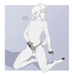 2026 accessory balls blue_eyes blush border bovid caprine chastity_cage chastity_cage_only chastity_device chastity_device_only dialogue dildo english_description english_text flat_chastity_cage fluffy fluffy_hair fur genitals grey_background hair hair_accessory hair_tie hand_on_dildo hand_on_strapon hi_res hooved_toes hooves humanoid_hands inner_ear_fluff kneeling looking_down looking_down_at_genitalia looking_down_at_penis looking_down_at_self male_wearing_chastity male_wearing_strapon mammal masturbation motion_blur navel niltiar nipples nude nude_anthro nude_male open_mouth phantom_masturbation phantom_stimulation pink_inner_ear pink_nipples pink_tongue sex_toy sheep simple_background strapon strapon_over_chastity talking_to_self text tied_hair tongue tuft unguligrade wearing_chastity_cage wearing_chastity_device white_body white_border white_fur white_inner_ear_fluff