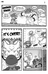 2021 2_horns ?_block ayyk92 big_nose bound bowser breasts breath_powers clothed clothing comic dialogue dress elemental_manipulation english_text eyebrows facial_hair female fire fire_breathing fire_flower fire_manipulation flower footwear group hair hat headgear headwear hi_res horn human koopa long_hair long_tail male mammal mario mario_bros monochrome mustache nintendo overalls plant princess_peach scalie shell shirt shoes short_hair spiked_shell spikes spikes_(anatomy) tail text thick_eyebrows thick_tail topwear trio turtle_shell