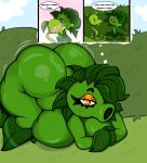 2026 absurd_res all_fours ass_up bedroom_eyes big_breasts big_butt black_eyeshadow breasts butt crossed_arms electronic_arts elemental_creature eyeshadow female flora_fauna folly_dolly green_body hi_res huge_breasts huge_butt huge_thighs humanoid leaf leaf_arms leaf_hair looking_at_viewer makeup narrowed_eyes not_furry nude open_mouth orange_eyes outside peablaze_(leafpaw) peashooter_(pvz) plant plant_hair plants_vs._zombies popcap_games pseudo_hair seductive solo thick_thighs