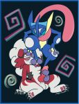 3_fingers 3_toes absurd_res amphibian anthro balls big_tongue blue_body blue_border border canid canine claws duo feet fingers foot_fetish foot_sniffing frog fur generation_6_pokemon generation_7_pokemon genitals greninja hi_res hypnosis hypnotic_eyes knot knotted_penis lycanroc male mammal midnight_lycanroc mind_control mr_fuwa nintendo pawpads paws penis pokemon pokemon_(species) red_body red_eyes red_fur simple_background sniffing spiral spiral_eyes toes tongue tongue_out vein white_body white_fur