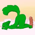 1:1 3_toes anal_fluids anal_juice_on_dildo blush bodily_fluids dildo feet felid feline fur green_body green_fur green_inner_ear_fluff green_tail grey_nose heart_symbol inner_ear_fluff male mammal sex_toy shaded solo tail toes tuft unknown_artist