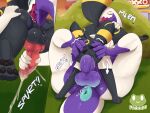 4:3 69_position absurd_res anal anthro anus balls big_anus big_balls bodily_fluids cum duo eeveelution ejaculation feet fellatio feral foot_on_face forced forced_oral froogg generation_2_pokemon generation_7_pokemon genital_fluids genitals grass hi_res lying lying_on_grass male male/male masturbation nintendo on_grass on_ground oral penile plant pokemon pokemon_(species) rimming rimming_male salazzle sex size_difference twist_(froogg) umbreon