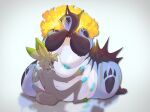 2025 anthro belly_rub belly_worship big_breasts black_body black_fur blue_body blue_eyes blue_fur blush body_worship breasts brown_body brown_fur duo face_on_belly fangs female fire fur generation_2_pokemon generation_8_pokemon hand_on_belly hi_res kikimo long_ears male male/female multi_nipple nintendo nipples nude obese obese_anthro obese_female overweight overweight_anthro overweight_female pokemon pokemon_(species) scorbunny sharp_teeth simple_background smile teeth typhlosion weight_difference white_background white_body white_fur whorgi