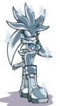 4_fingers anthro big_breasts breasts crossgender elemental_creature empty_eyes eulipotyphlan eyelashes featureless_breasts featureless_crotch female fingers gender_transformation hedgehog long_eyelashes mammal metal_creature mineral_fauna mouthless mtf_crossgender mtf_transformation sachasketchy sega silver_(metal) silver_the_hedgehog solo sonic_the_hedgehog_(series) sparkles transformation walking