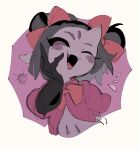 5_eyes 9999gpera accessory alternative_fashion animal_humanoid arachnid arachnid_humanoid arthropod arthropod_humanoid blush blush_stickers bow_ribbon fangs female hair_accessory hair_bow hair_ribbon hi_res humanoid j-fashion muffet multi_eye one_eye_closed ouji_(fashion) ribbons solo spider_humanoid teeth twin_bows twin_hair_bows undertale undertale_(series)