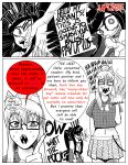 2020 angry animal_humanoid big_breasts bottomwear braces breasts canid canid_humanoid canine canine_humanoid clothed clothed_female clothed_humanoid clothing comic dialogue dress duo embarrassed english_text eyewear face_slap female female_humanoid glasses greeting hair hi_res humanoid kronguss lagomorph lagomorph_humanoid larger_female larger_humanoid laugh leporid_humanoid long_hair mammal mammal_humanoid miniskirt navel onomatopoeia ponytail rabbit_humanoid rectangular_glasses sharp_teeth shirt size_difference skirt slap smaller_female smaller_humanoid sound_effects speech_bubble t-shirt talking_to_another talking_to_viewer teeth text topwear twintails_(hairstyle) wearing_glasses wide_hips wolf_humanoid
