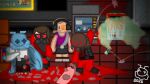 16:9 2026 4_eyes ace_deathshead ambiguous_gender antennae_(anatomy) anthro arachnid arthropod artist_logo belt black_clothing black_headphones blattodean blood blood_splatter blue_body blue_eyes blue_wings bodily_fluids bottomwear bouncing bouncing_grenade bouncing_object brown_hair cigarette cleanade clothing cockroach cross_eyes cyan_wings detailed_background door electronics explosives eyewear female floor gas gas_cloud gas_grenade gas_mask giblets gibs glass goggles gore green_gas green_gas_cloud grenade grey_clothing grey_wall group guts hair headgear headphones headwear hi_res human humanoid insect lepidopteran light_blue_wings light_hair logo looking_at_floor looking_down machine male mammal mask monitor moth multi_eye organs poster poster_(object) purple_clothing purple_shirt purple_t-shirt purple_topwear quad red_clothing red_eyewear red_floor red_goggles saver310 seat shirt shorts simple_eyes simple_face space_station space_station_14 spider sticky t-shirt throwing throwing_object tile tile_floor toony topwear trash_can vending_machine wall_(structure) weapon wearing_mask white_clothing widescreen wings yellow_eyewear yellow_goggles