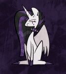 2019 alternative_fashion annoyed black_mane boots clothing collar digital_media_(artwork) ear_piercing ear_ring equid equine facial_tattoo female feral footwear friendship_is_magic frowning_at_viewer goth hasbro hi_res highlights_(coloring) horn horse mammal mane multiple_piercings my_little_pony mythological_creature mythological_equine mythology piercing pony princess_celestia_(mlp) purple_highlights ring_piercing shoes solo spiked_collar spikes tattoo typhwosion winged_unicorn wings