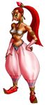 absurdres breasts dark_skin earrings eyeshadow fingerless_gloves forehead_jewel gerudo gloves high_ponytail highres jewelry lips long_hair makeup medium_breasts midriff nabooru nail_polish official_art red_hair ring solo strapless the_legend_of_zelda the_legend_of_zelda:_ocarina_of_time tubetop 